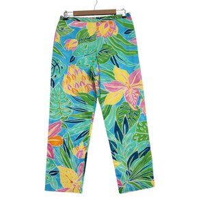 Lauren Ralph Lauren Pants Size 8 Multicolor Preppy Resortwear Tropical Beach